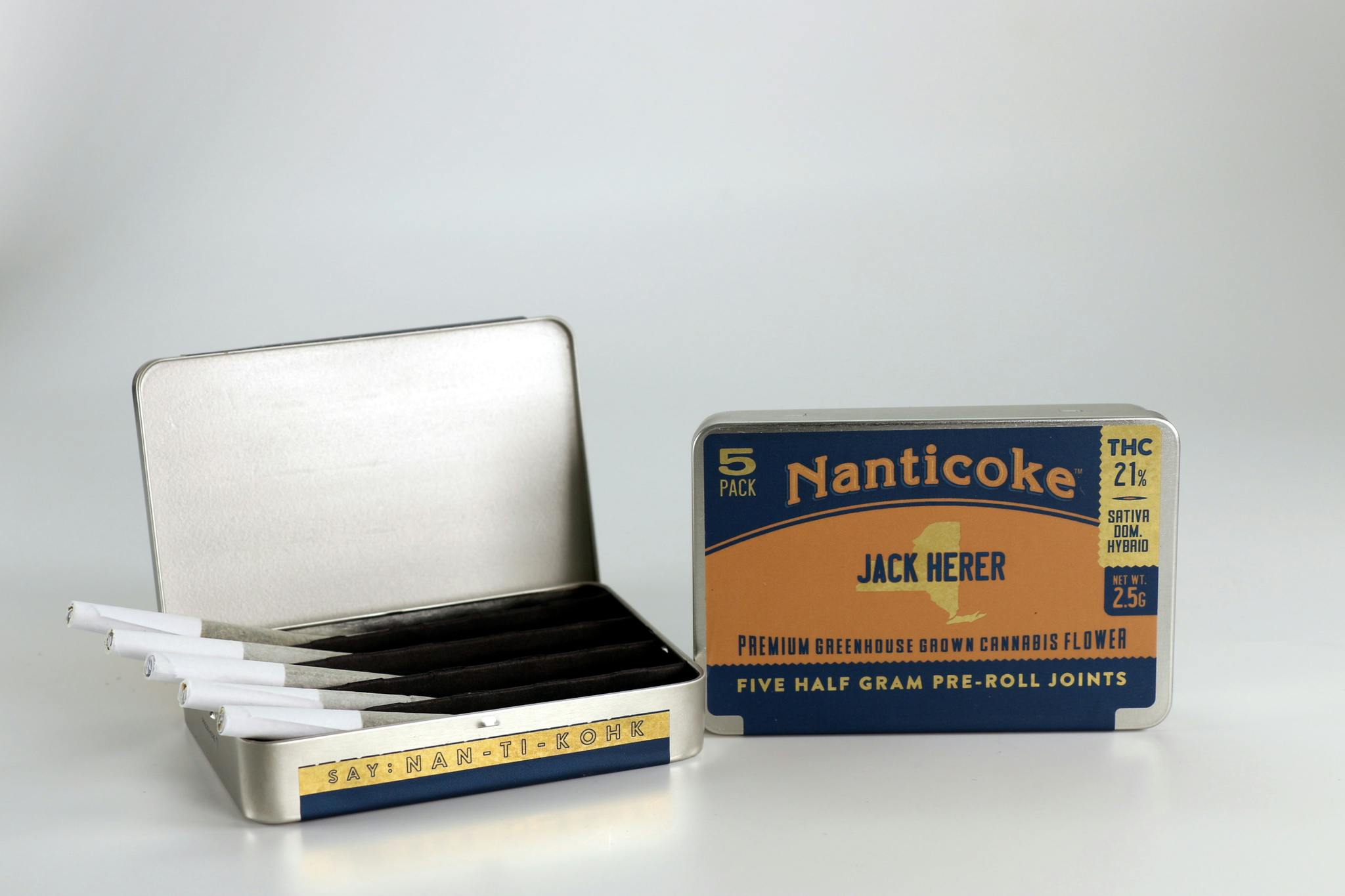 Photograph of product: Nanticoke | Jack Herer | Oui'd Dom | Pre-Rolls 5pk