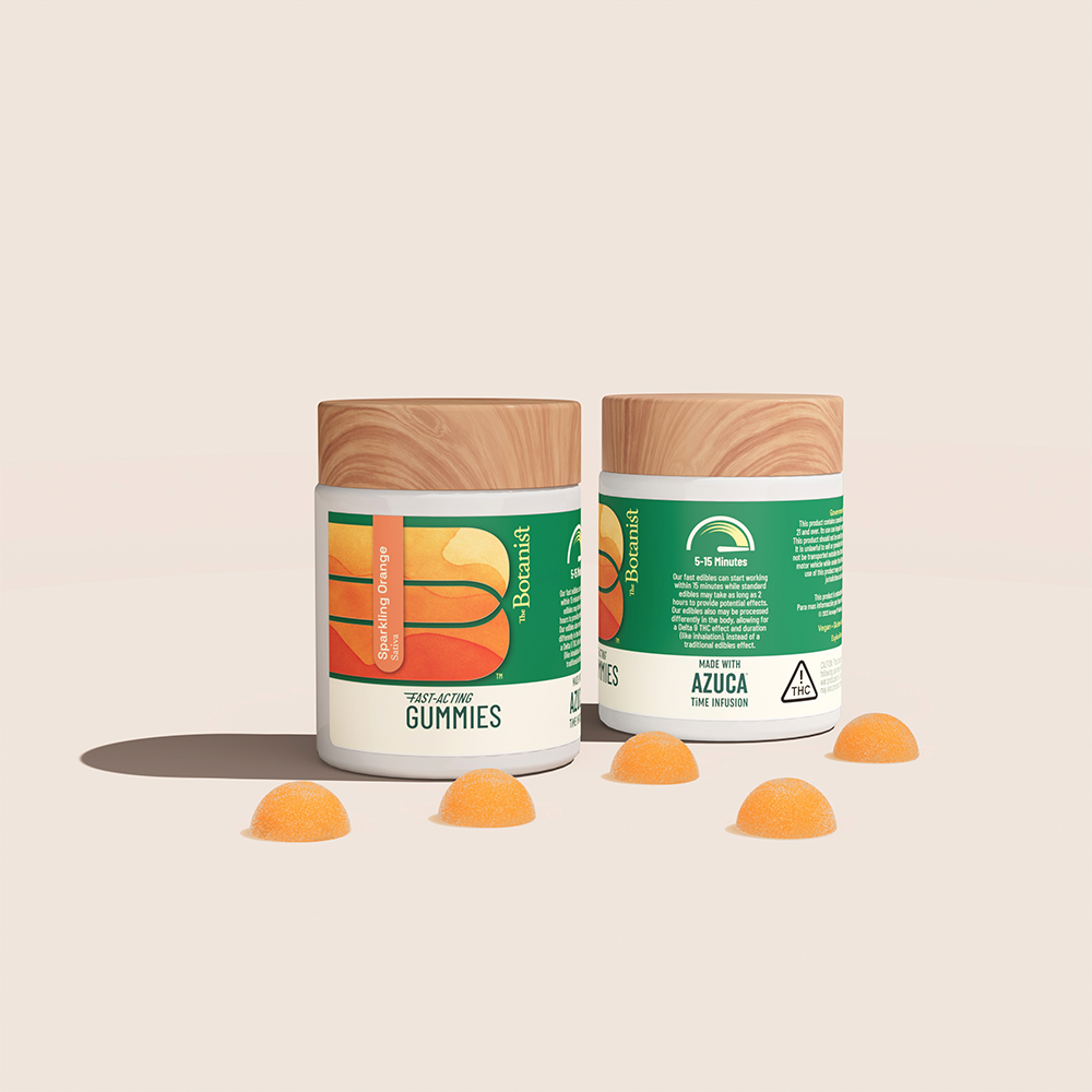 Photograph of product: THE BOTANIST Gummies 100mg Fast Acting: Sparkling Orange 10pc