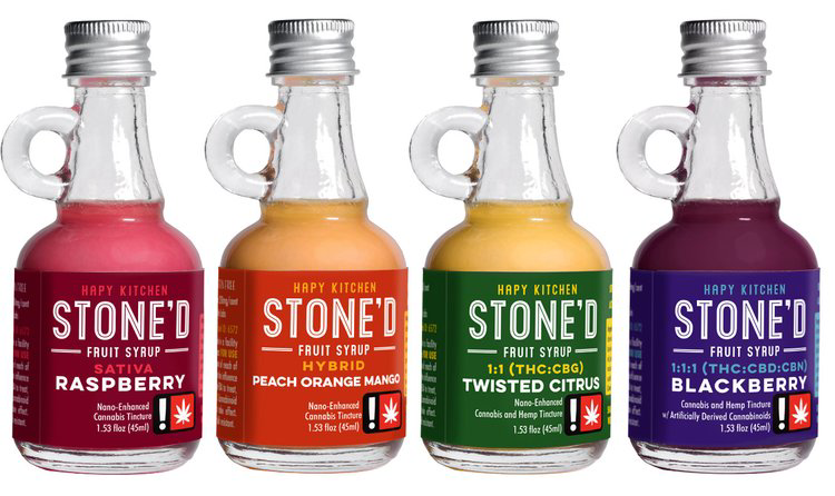 Photograph of Product: Hapy Kitchen 250mg 1:1:1 THC:CBD:CBN BLACKBERRY Indica Stone'd Fruit Syrup