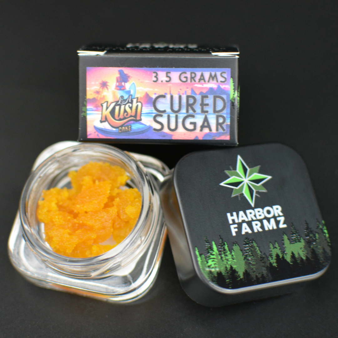 Photograph of product: Harbor Farmz *Baller Jar* Cured Resin   La Kush Cake