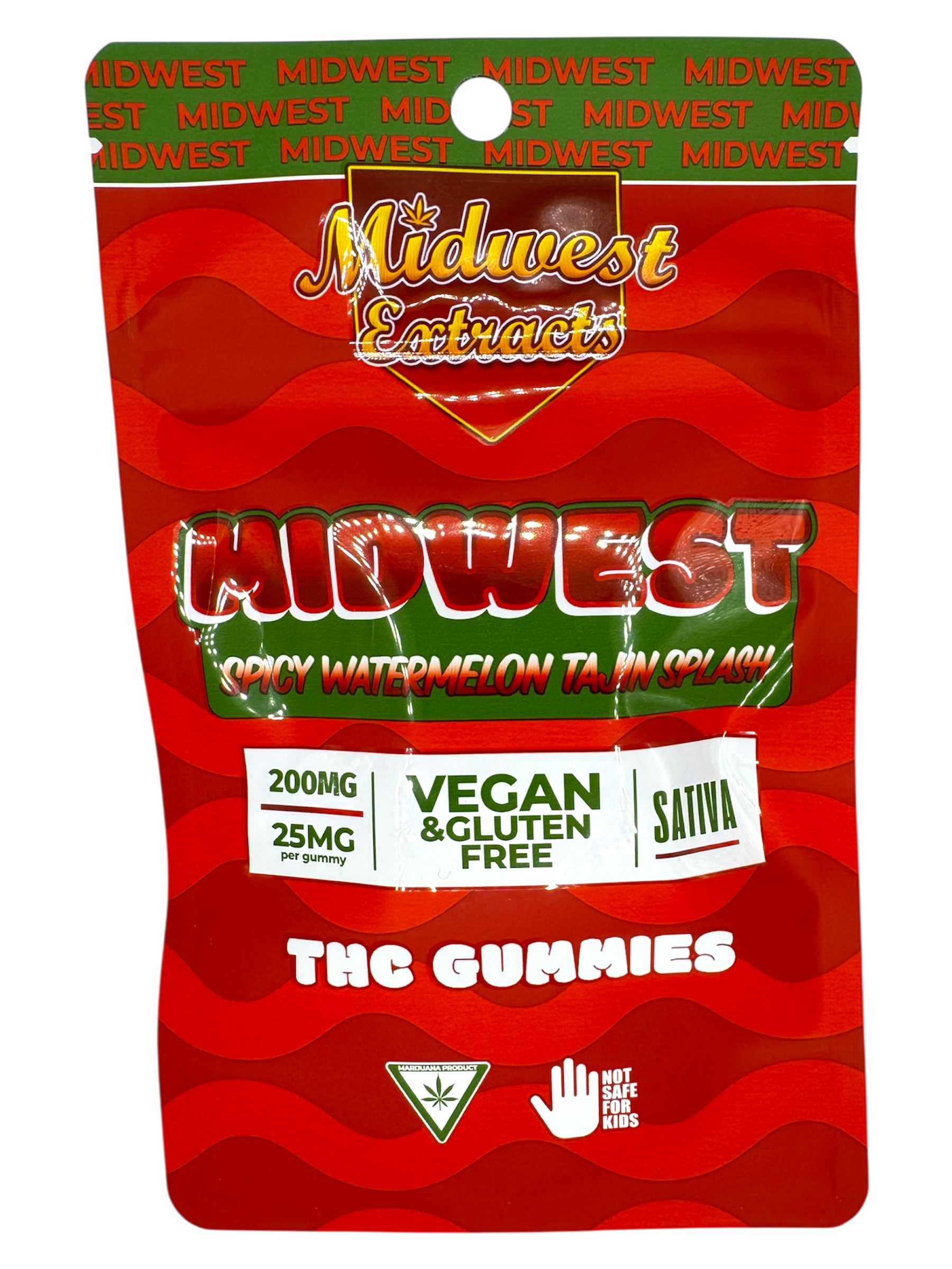 Photograph of product: 200mg Spicy Watermelon Tajin Splash Vegan Gummies