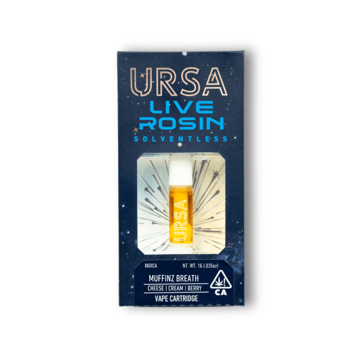 Photograph of product: MUFFINZ BREATH 1G LIQUID ROSIN CARTRIDGE