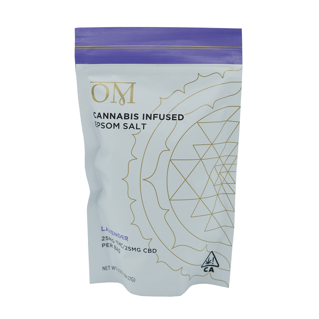 Photograph of product: OM Relax Lavender 1:1 TH-oui:CBD Epsom Salt 6.5oz 50mg