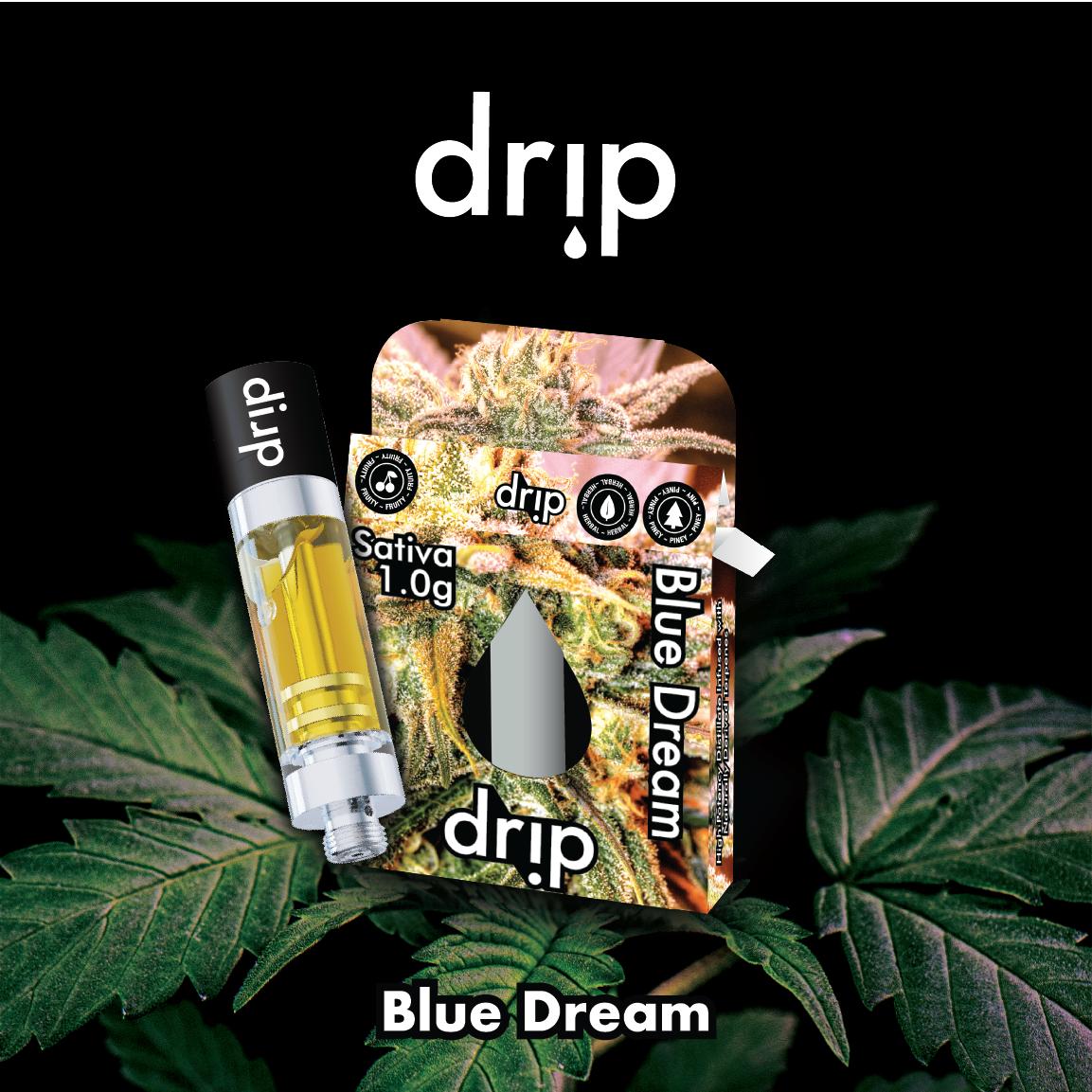 Photograph of product: Blue Dream 510 Thread Distillate Cartridge | Drip Vapes | 1g