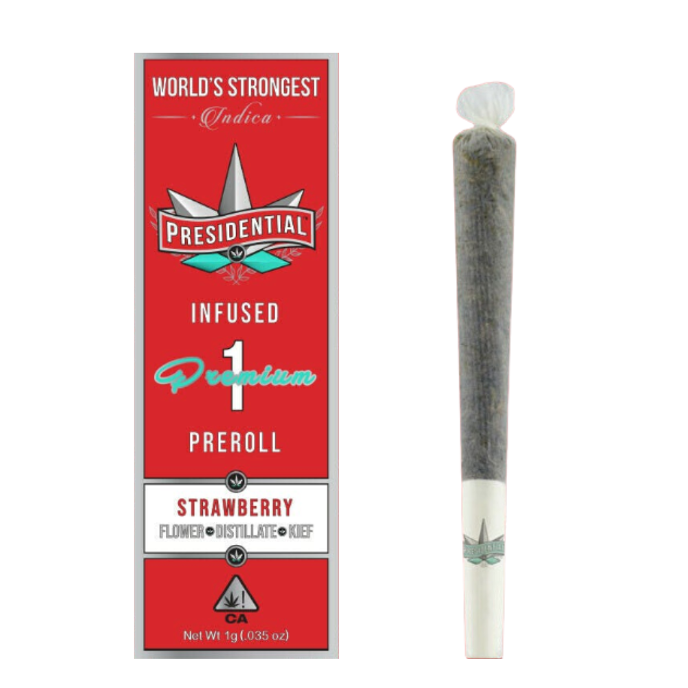 Photograph of product: Presidential: Strawberry 1G Moon Rock Infused PreRoll