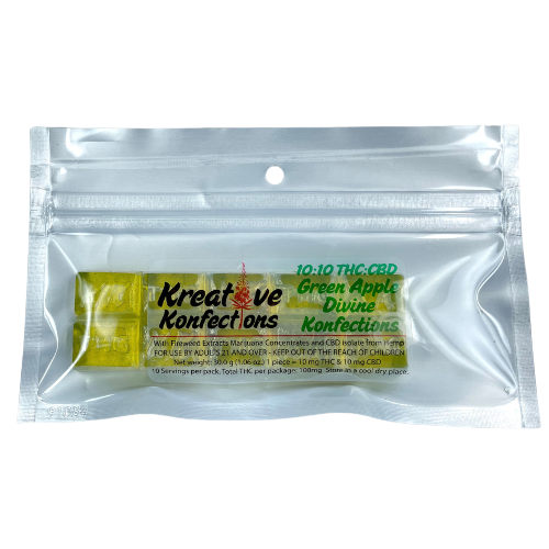 Photograph of product: 1:1 Green Apple Divine Hard Candy 10-Pack 100mg