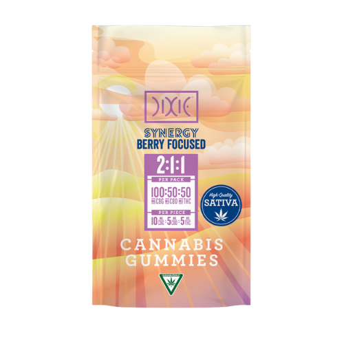 Photograph of product: Dixie | Synergy Berry Focused Gummies | 2:1:1 CBG:CBD:TH-oui | 50mg