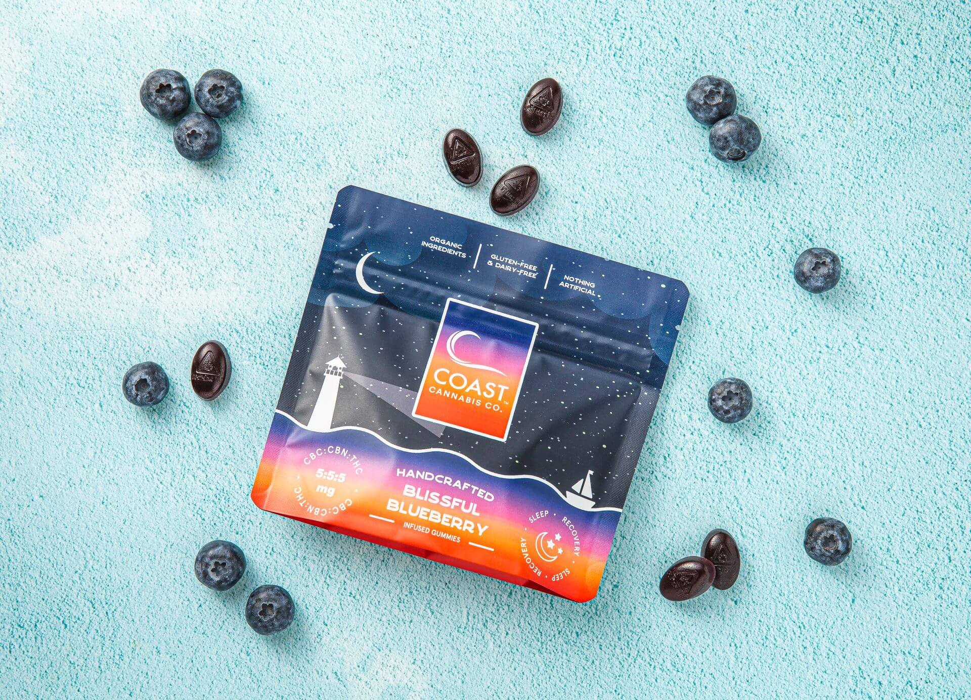 Photograph of product: Gummy - 100mg/20pc - Blissful Blueberry Sleep 1:1:1 CBC:CBN:TH-oui