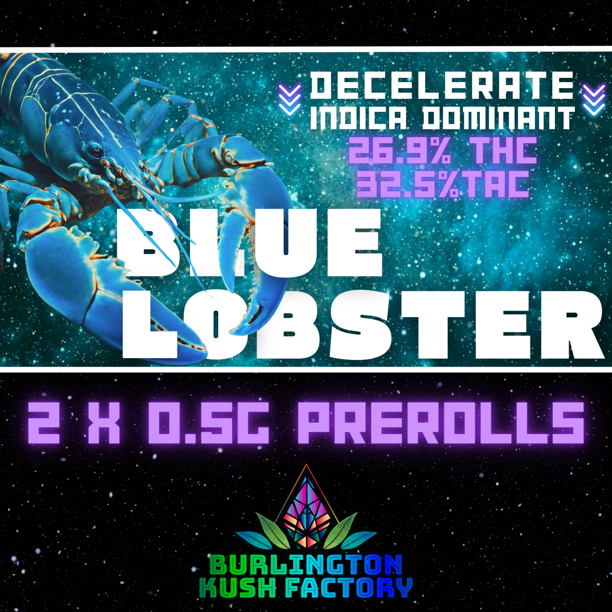 Photograph of product: Blue Lobster- Pre-roll /2pk (1g total)