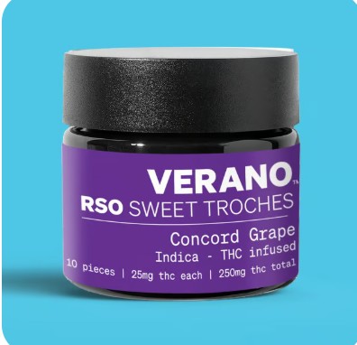 Photograph of product: Concord Grape RSO Troches 25mg/2pk (50mg)