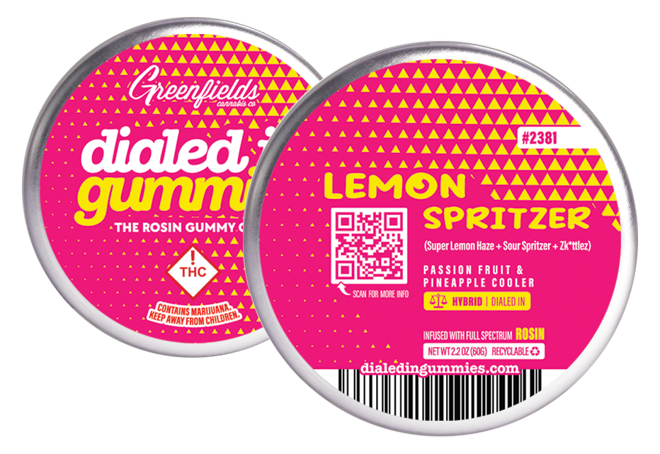 Photograph of product: Dialed In - Rosin Gummies - Lemon Spritzer (H) 100mg