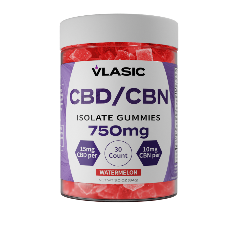 Photograph of product: Vlasic Labs | CBD/CBN Isolate Gummies | Watermelon | 750mg