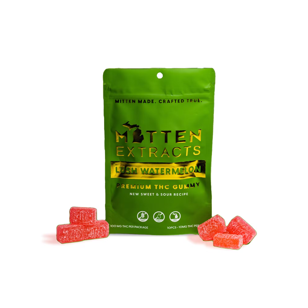 Photograph of product: Mitten Extracts | Watermelon Gummies 10x20mg | 200mg