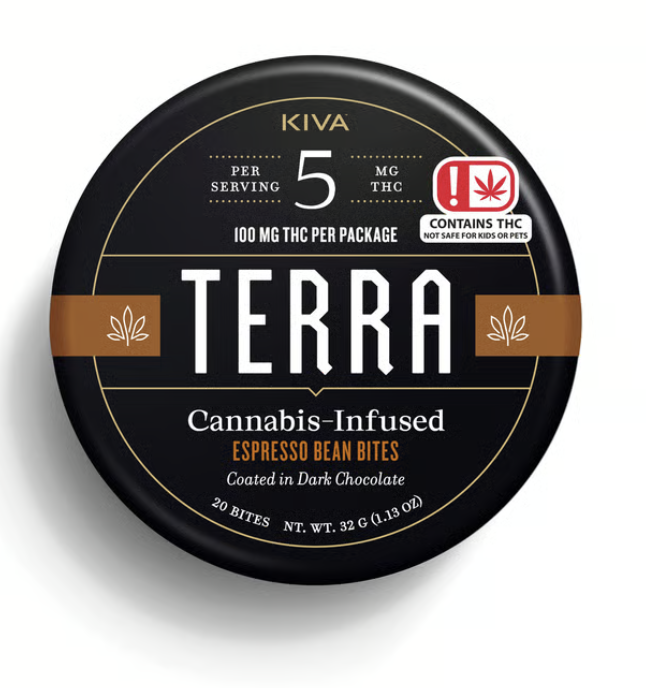 Photograph of Product: Kiva 'Terra' | Dark Chocolate Espresso Bites |100mg THC | 20 pc