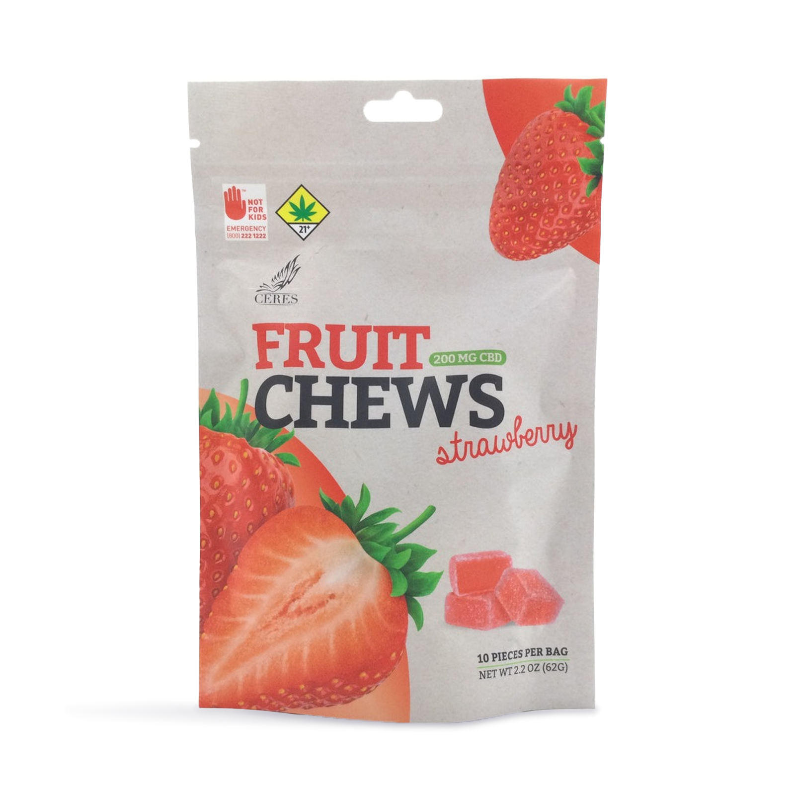 Photograph of product: Strawberry CBD Fruit Chews 10-Pack | 200mg