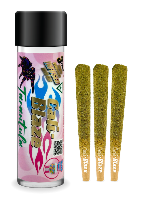 Photograph of product: Bubble Gum Tarantula | Infused Pre Rolls | 3pk | 1g ea (I)