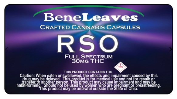 Photograph of product: RSO Capsules 660mg -22pk