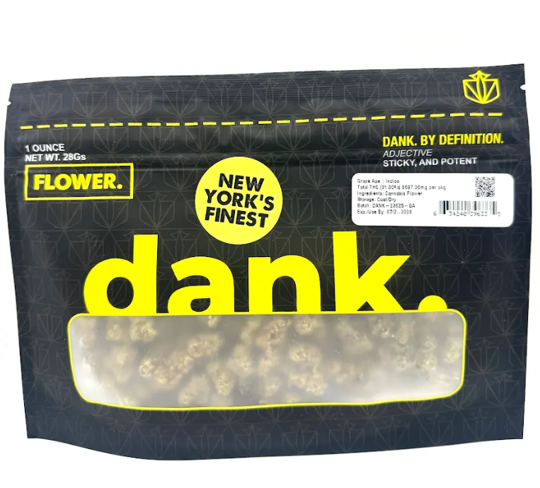 Photograph of product: Dank | Flower | Sungrown | Grape Ape | 28g