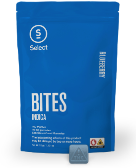 Photograph of product: Select | Edible | Classic  Bites |  Blueberry | 10 Pk | 100mg