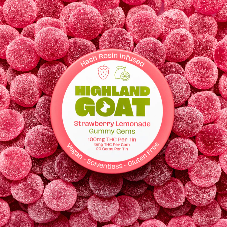 Photograph of Product: Highland Goat | Strawberry Lemonade | 20pk Live Rosin Gummy | 100mg