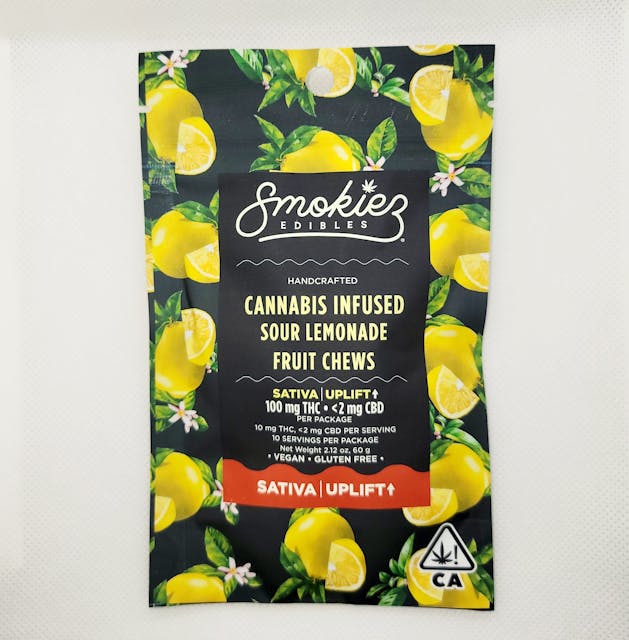 Photograph of product: Sour Lemonade Fruit Chews (100mg) - 