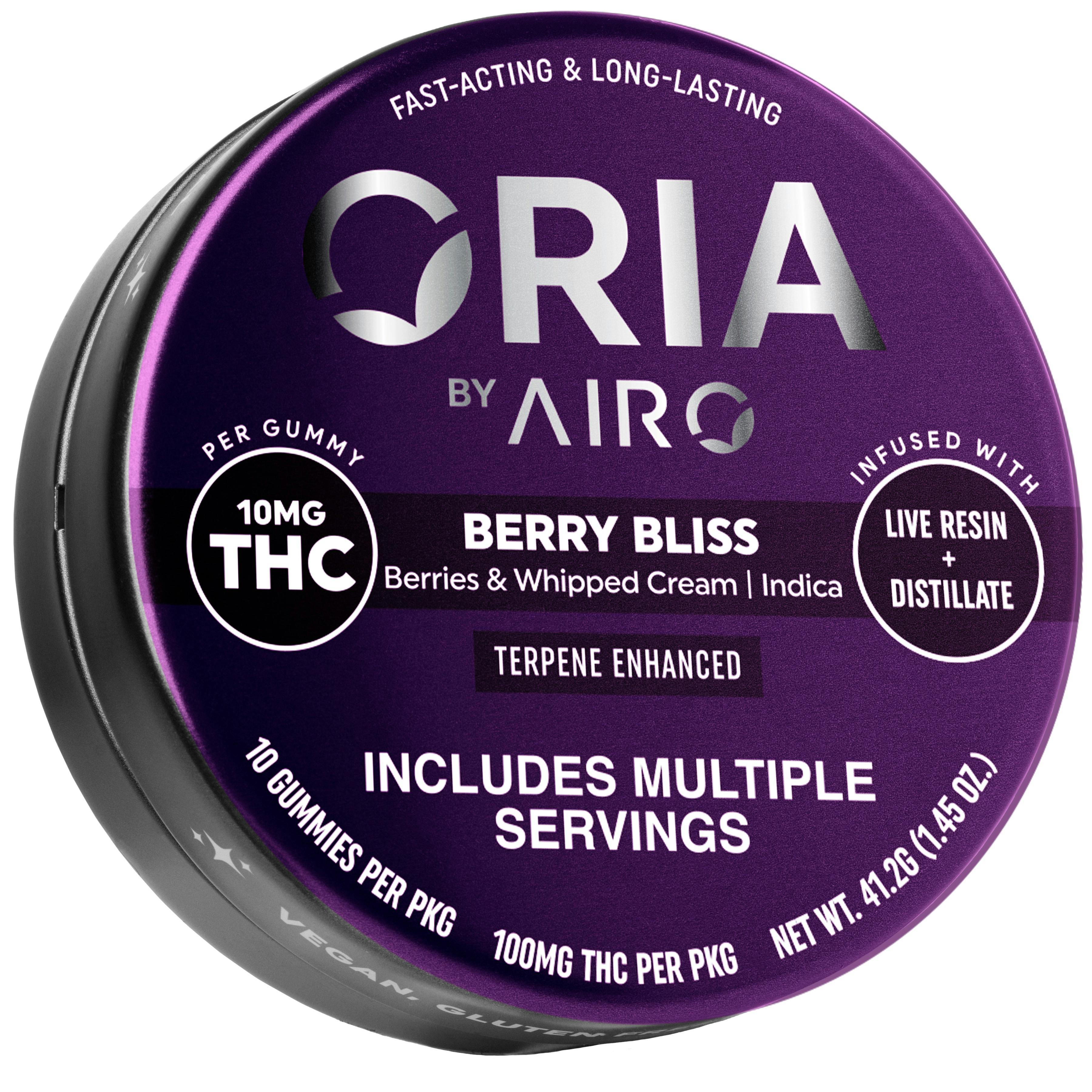 Photograph of product: MED ONLY - Oria 40mg Berry Bliss Oui'd Gummies - 400mg