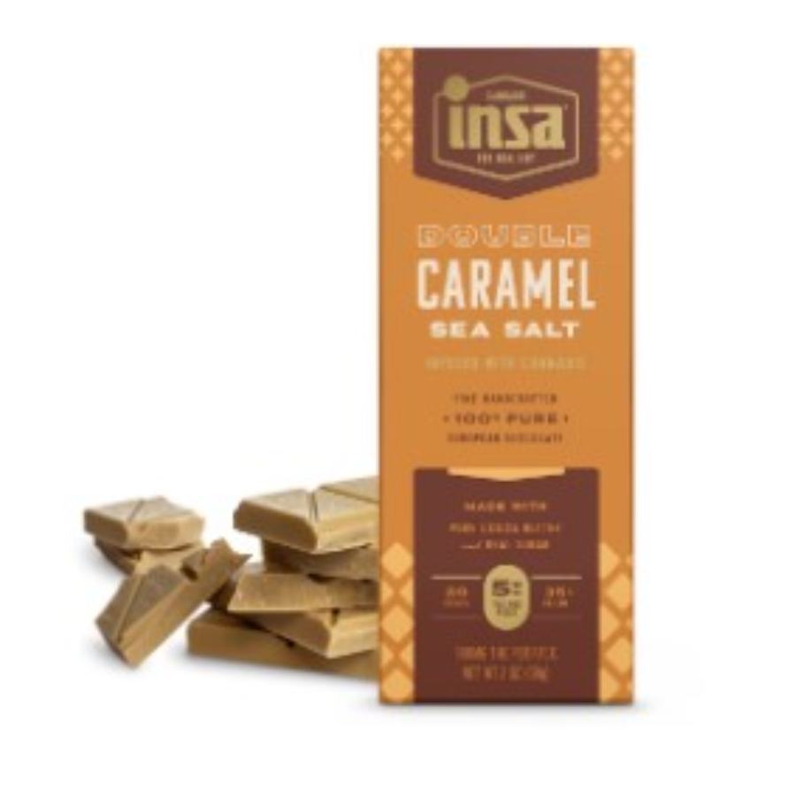 Photograph of product: Double Caramel Sea Salt Bar | Chocolate | 20pk | 100mg | I.N.S.A.