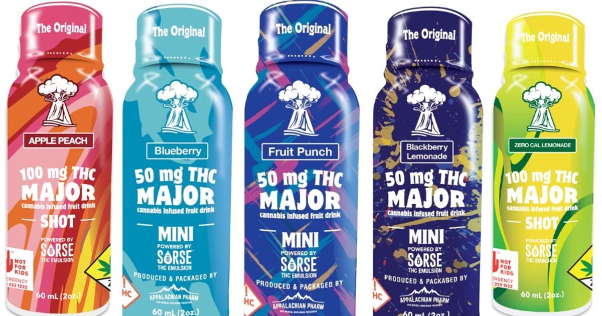 Photograph of product: 100mg | Majors Shot | Apple Peach