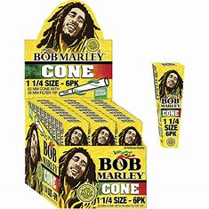 Photograph of product: Bob Marley | Pure Hemp Cone 6pk | 1 1/4