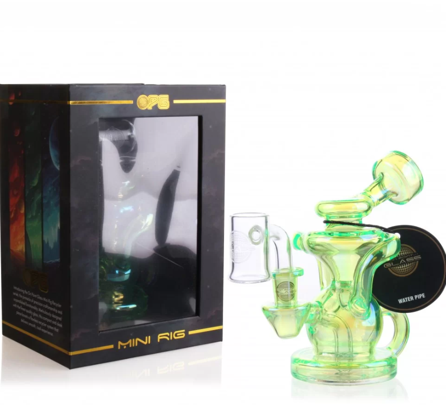 Photograph of product: Dab Rig - 5" Mini Recycler On Point Glass - Electric Green