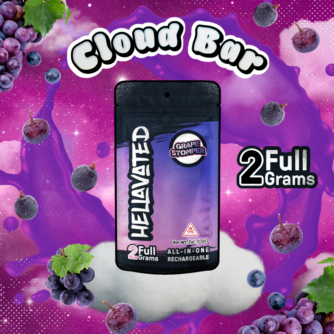 Photograph of product: Grape Stomper Cloud Bar Rechargeable Disposable 2g