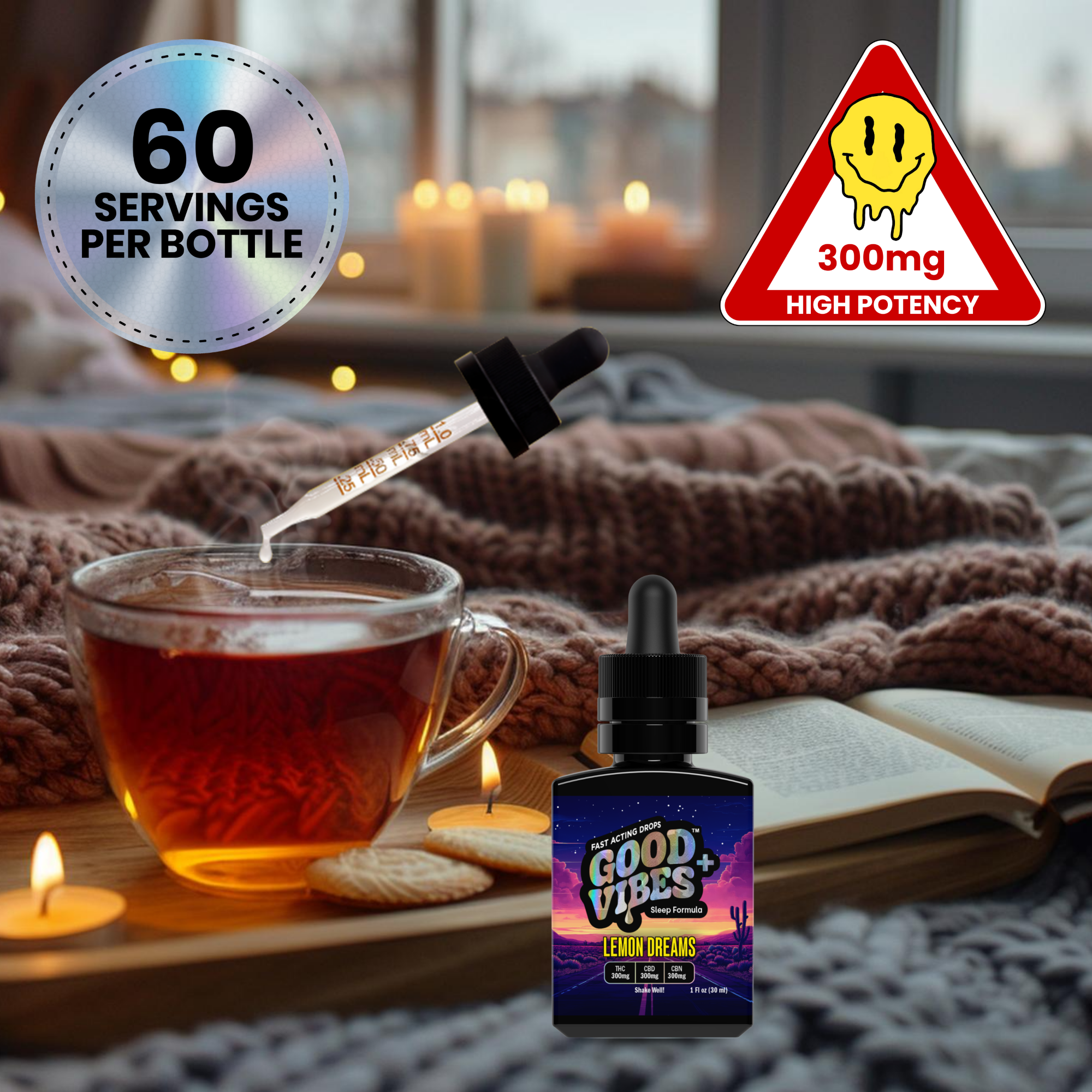 Photograph of product: Sleep 1:1:1 (TH-oui+CBD+CBN) | Lemon Dreams | 300 mg | Good Vibes