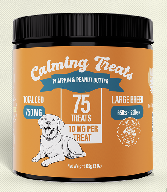 Photograph of product: Made By A Farmer | CBD Pet Treats - 750mg - Large Breed: Pumpkin & Peanut Butter