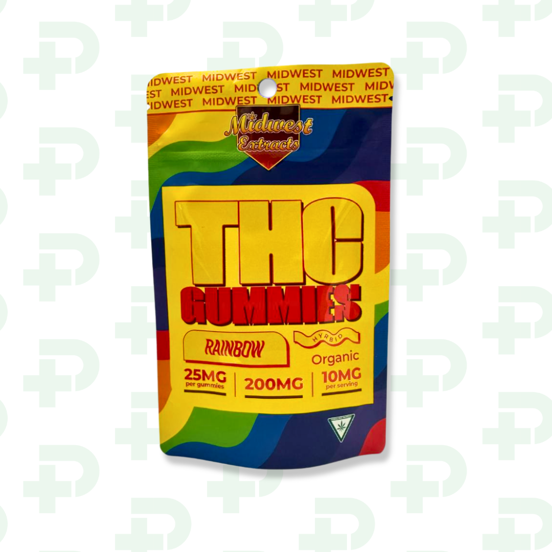 Photograph of product: Midwest Extracts 200mg Gummies - Hybrid - Rainbow