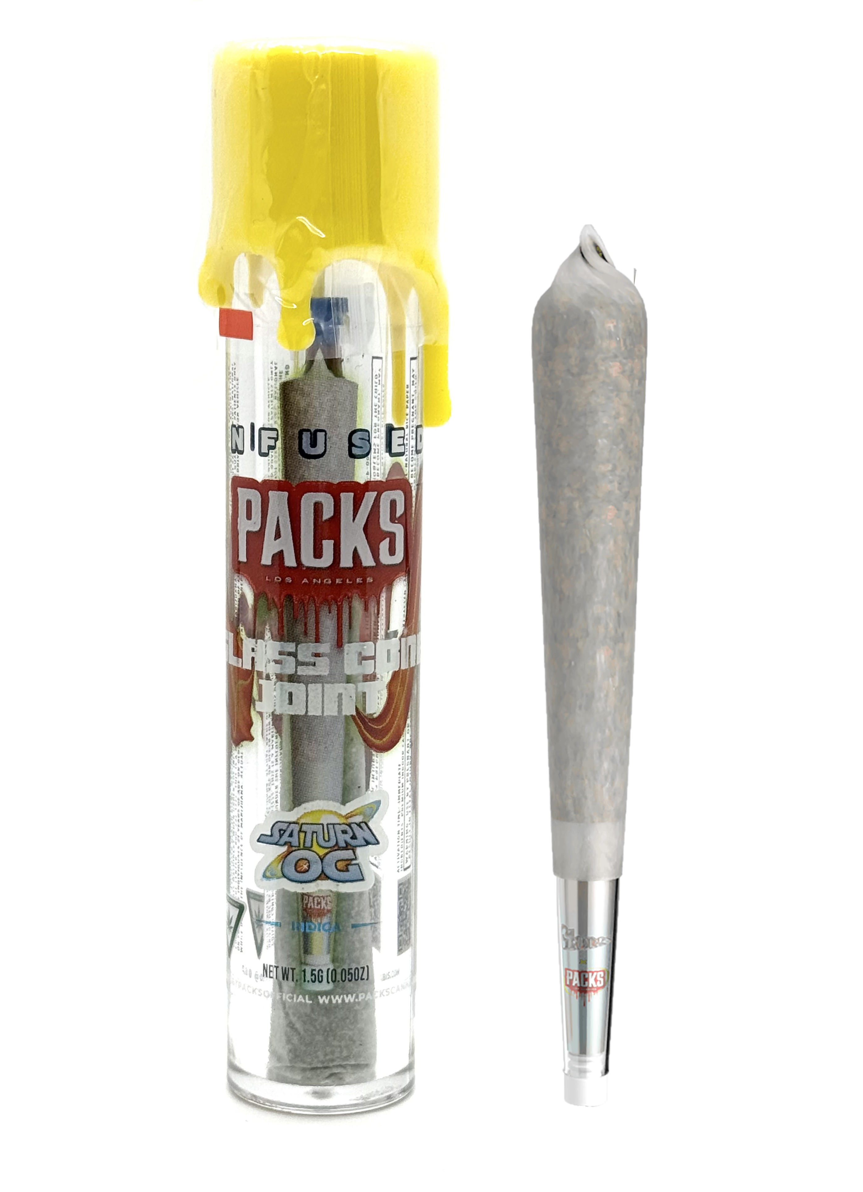 Photograph of product: Packwoods Saturn OG Glass Cone Infused Preroll Rec