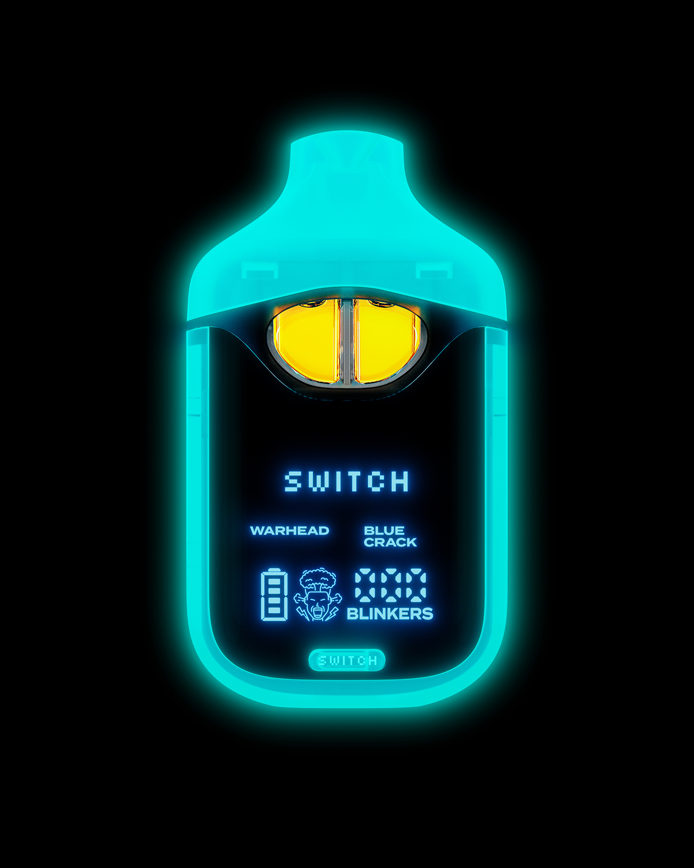 Photograph of product: Warhead x Blue Crack Liquid Live Diamonds Disposable Dual Chamber Vape