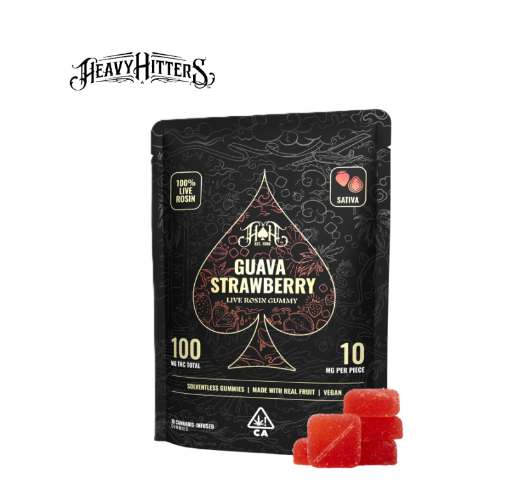 Photograph of product: GUAVA STRAWBERRY 5 PACK 100MG ROSIN GUMMIES