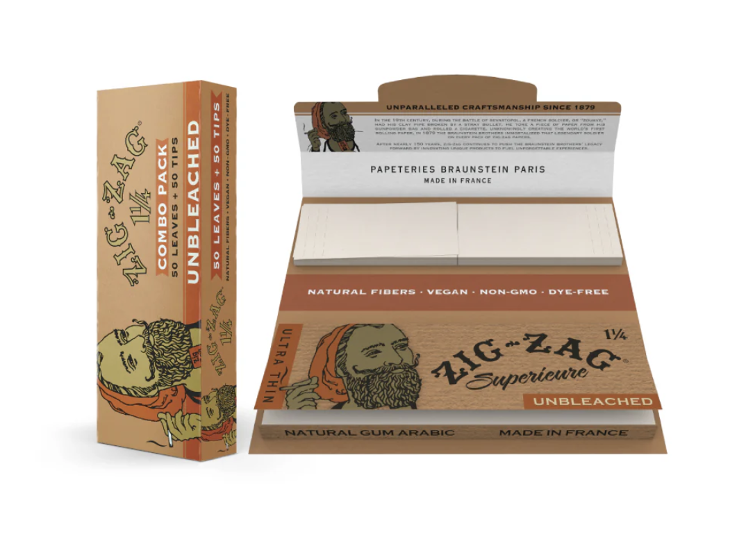 Photograph of product: ZIG-ZAG UNBLEACHED ROLLING PAPES COMBO PACK