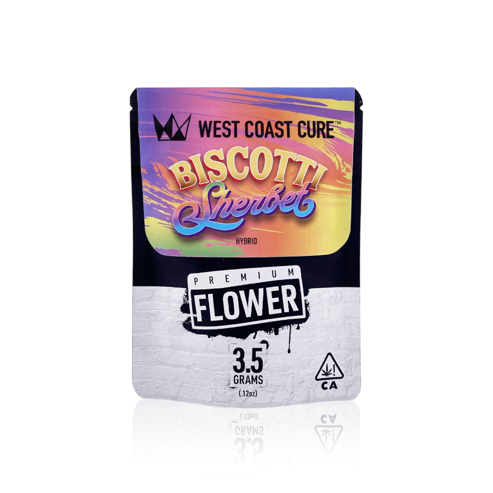 Photograph of product: WEST COAST CURE - Flower - Biscotti Sherbet - 3.5G
