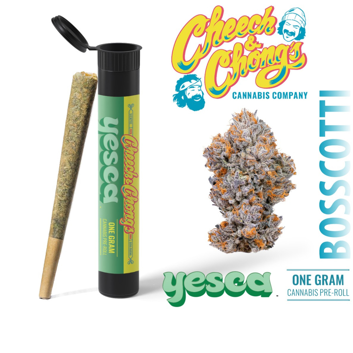 Photograph of product: Cheech & Chong's Yesca Boscotti Whole Flower 1g Pre-Roll
