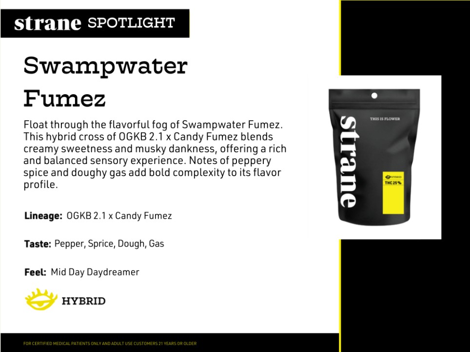 Photograph of product: STRANE | Swampwater Fumez | 3.5g flower | Hybrid