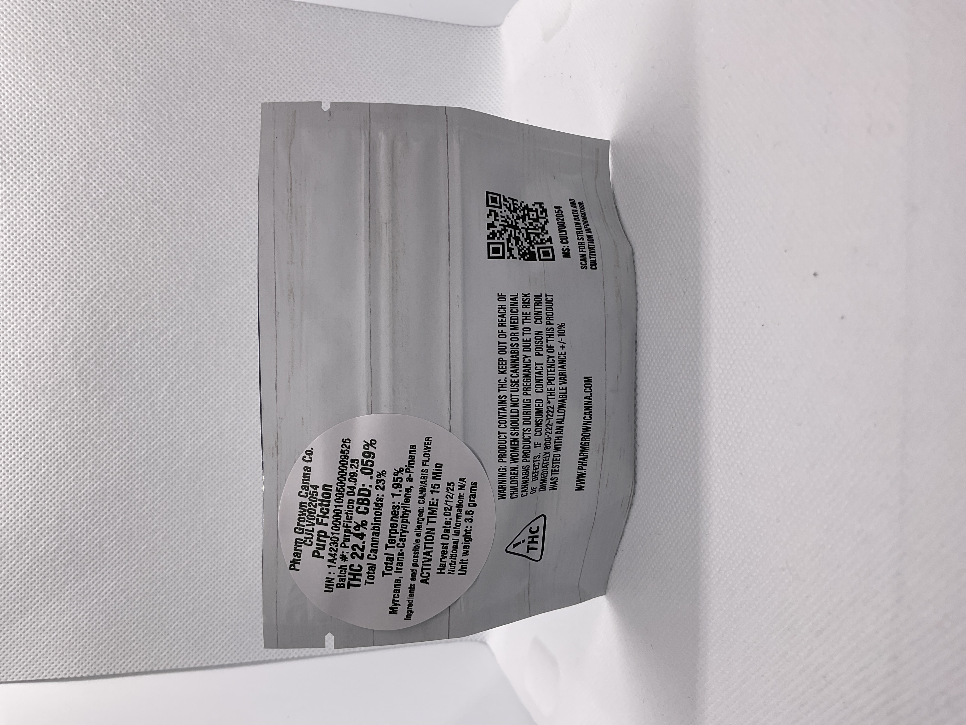 Photograph of product: Pharm Grown | 3.5g | Purp Fiction