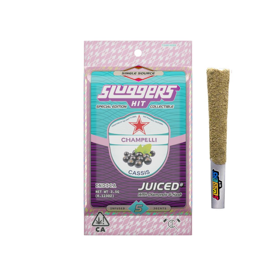Photograph of product: Sluggers | Champelli Cassis Infused Pre-Rolls (5 Pack) | 3.5g