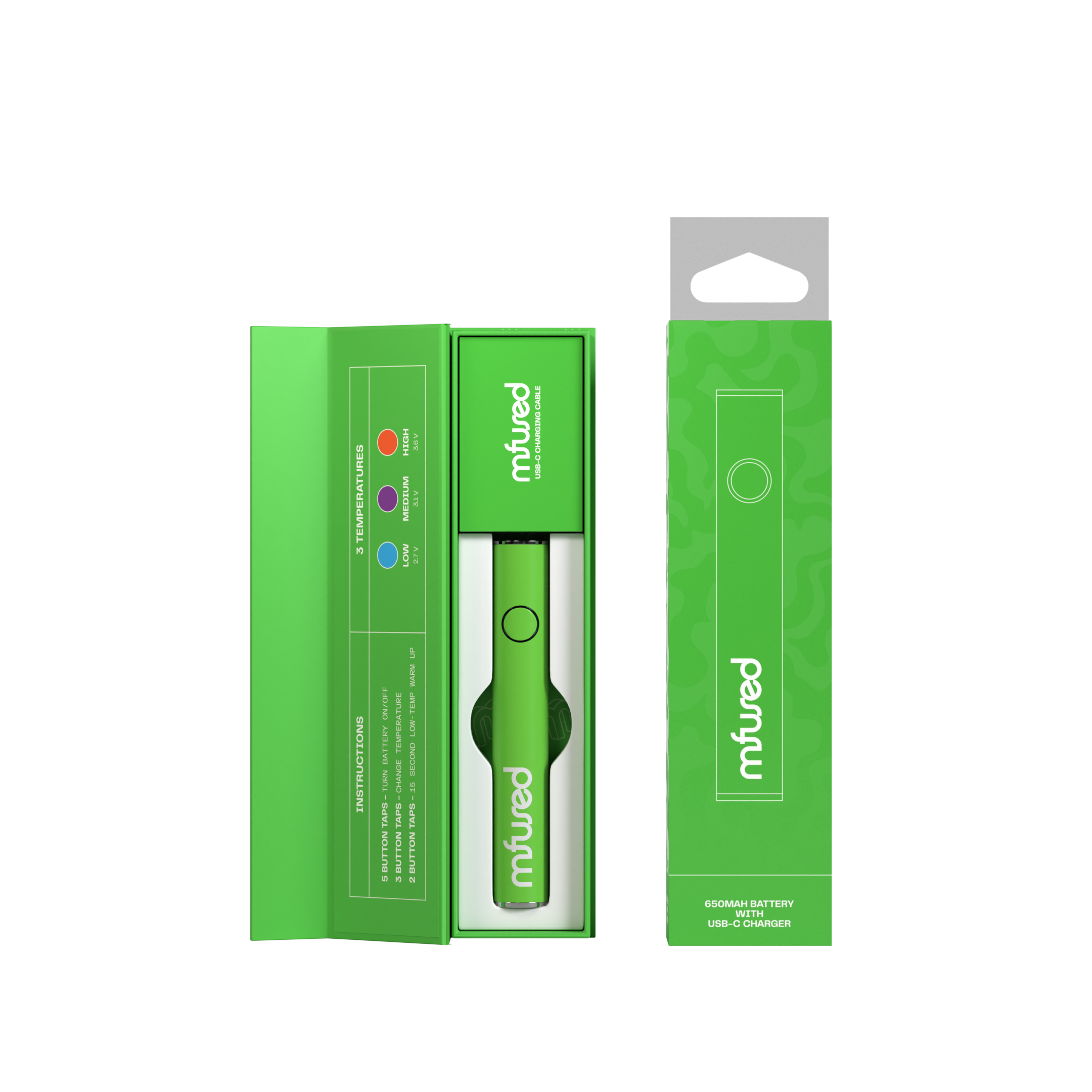 Photograph of product: Mfused Smart Battery 650mAh - Green