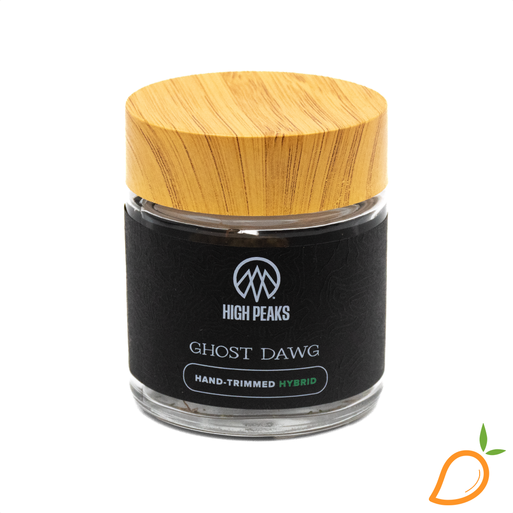 Photograph of product: 3.5g Ghost Dawg Packaged Flower High Peaks
