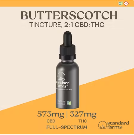 Photograph of product: Standard Farms | Butterscotch 2:1 CBD:TH-oui | 330mg Tincture