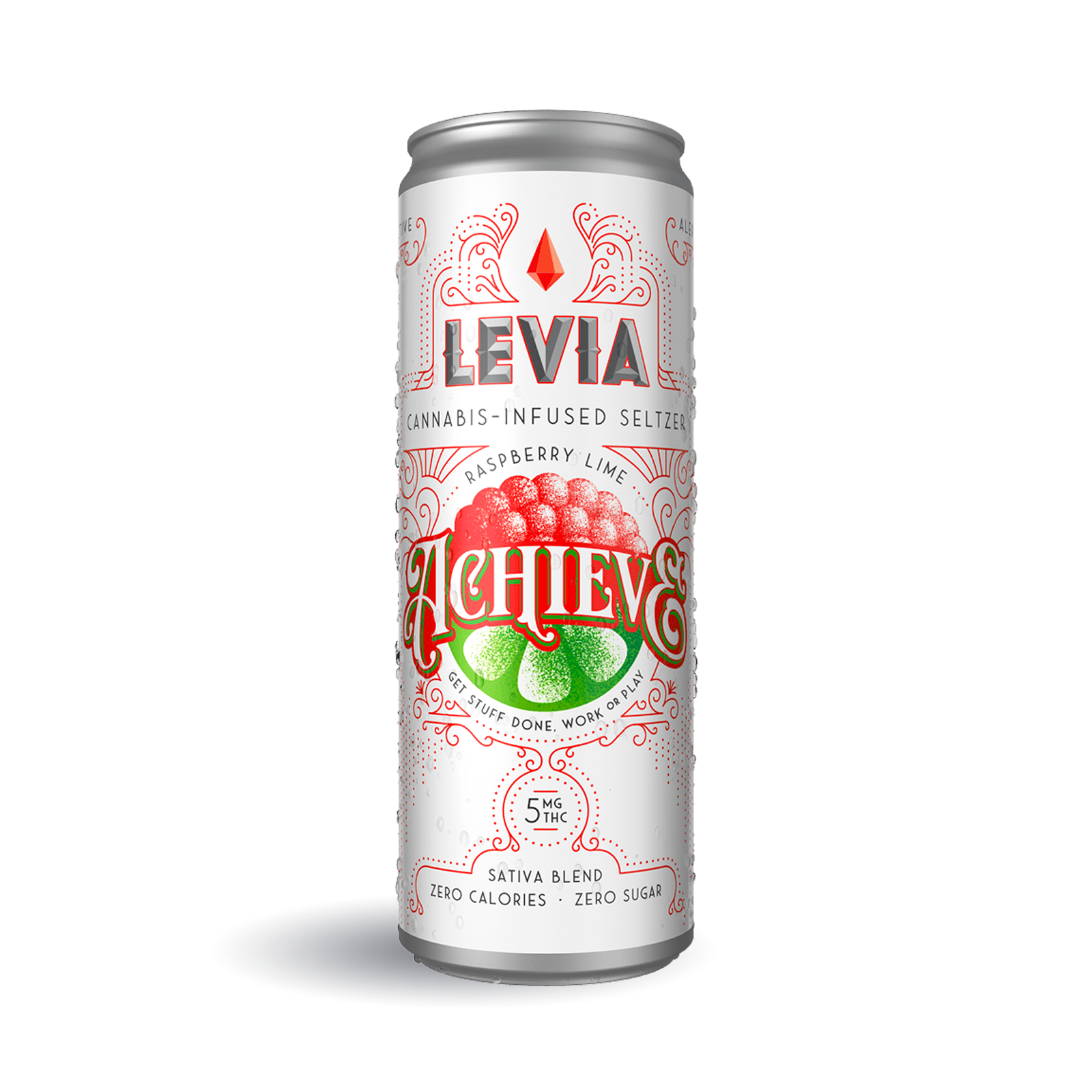 Photograph of product: Raspberry Lime Achieve | Seltzer 12oz | 5mg
