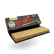 Photograph of product: RAW Classic Black King Size Slim Rolling Paper w/Tips