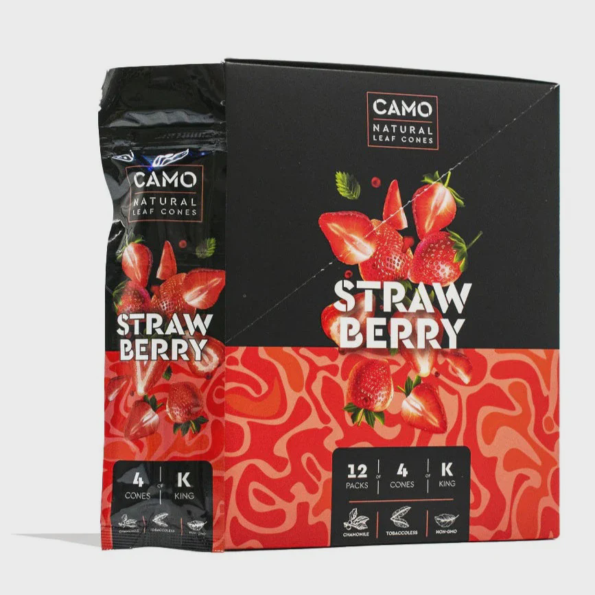Photograph of product: Camo - Natural Leaf Cones 4pk - Strawberry