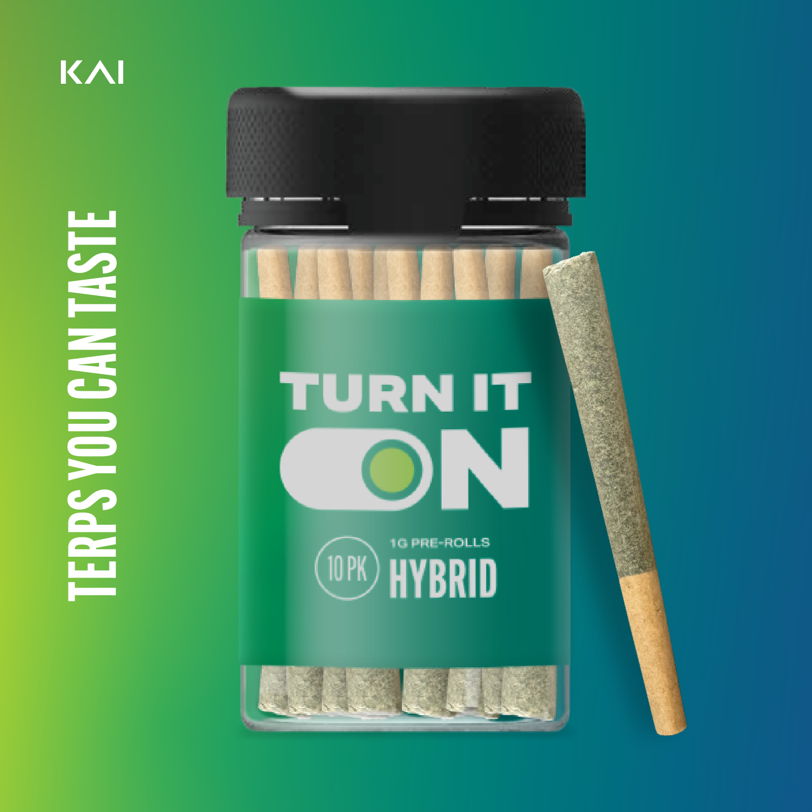 Photograph of product: KAI - Turn On - White Lightning - 1g Preroll 10 Pack